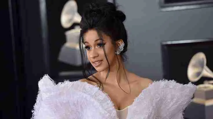 25 Fun Facts About Cardi B: From Strip Club To Stardom 4 Woman in a butterfly dress with black hair and silver earrings. Fun facts about Cardi B.