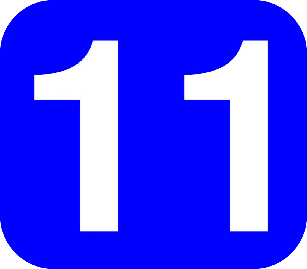 number, 11, rounded