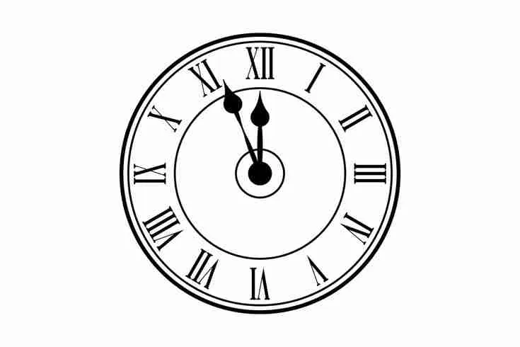 Clock with roman number on it