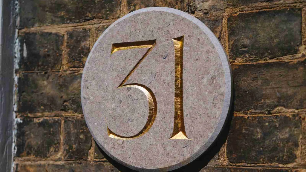 number 31 on a frame