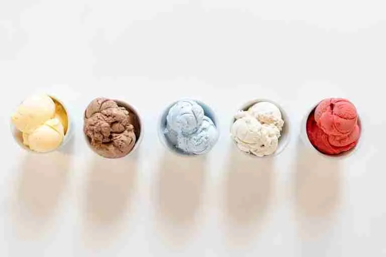 Different flavors of ice cream