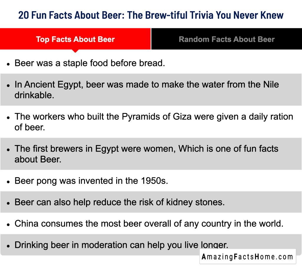 20 Fun Facts About Beer: The Brew-tiful Trivia You Never Knew - Top Facts About Beer