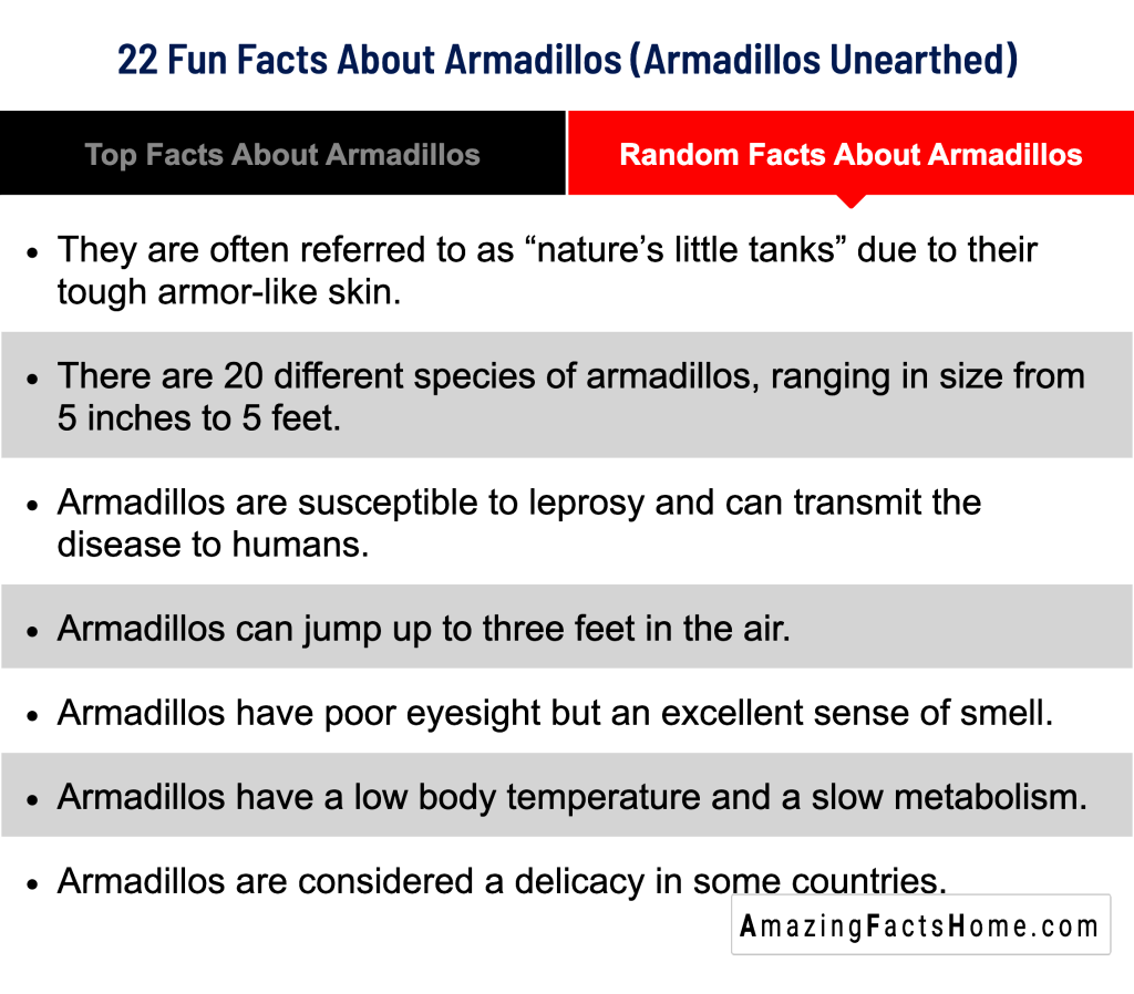 22 Fun Facts About Armadillos (Armadillos Unearthed) - Random Facts About Armadillos