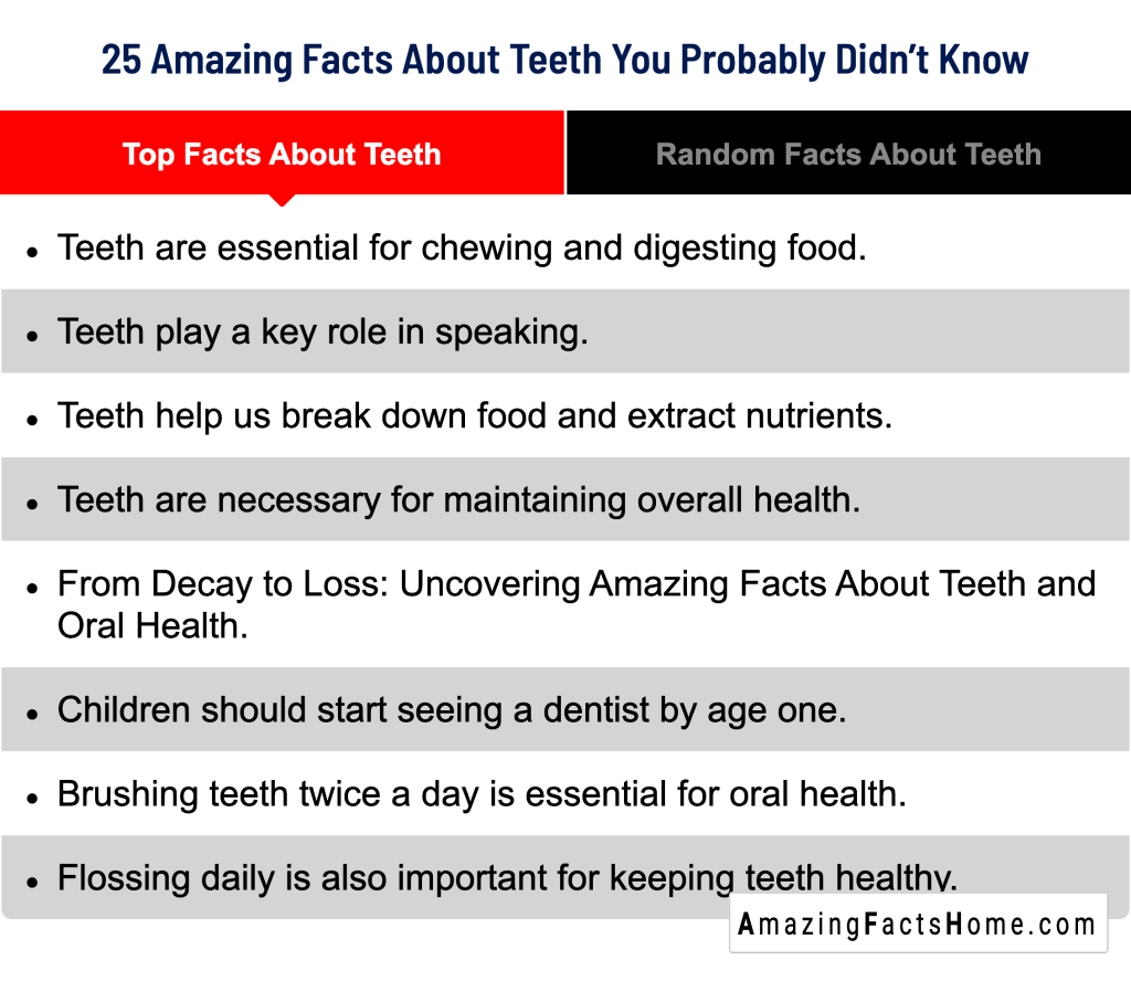 25 Amazing Facts About Teeth You Probably Didn’t Know - Top Facts About Teeth