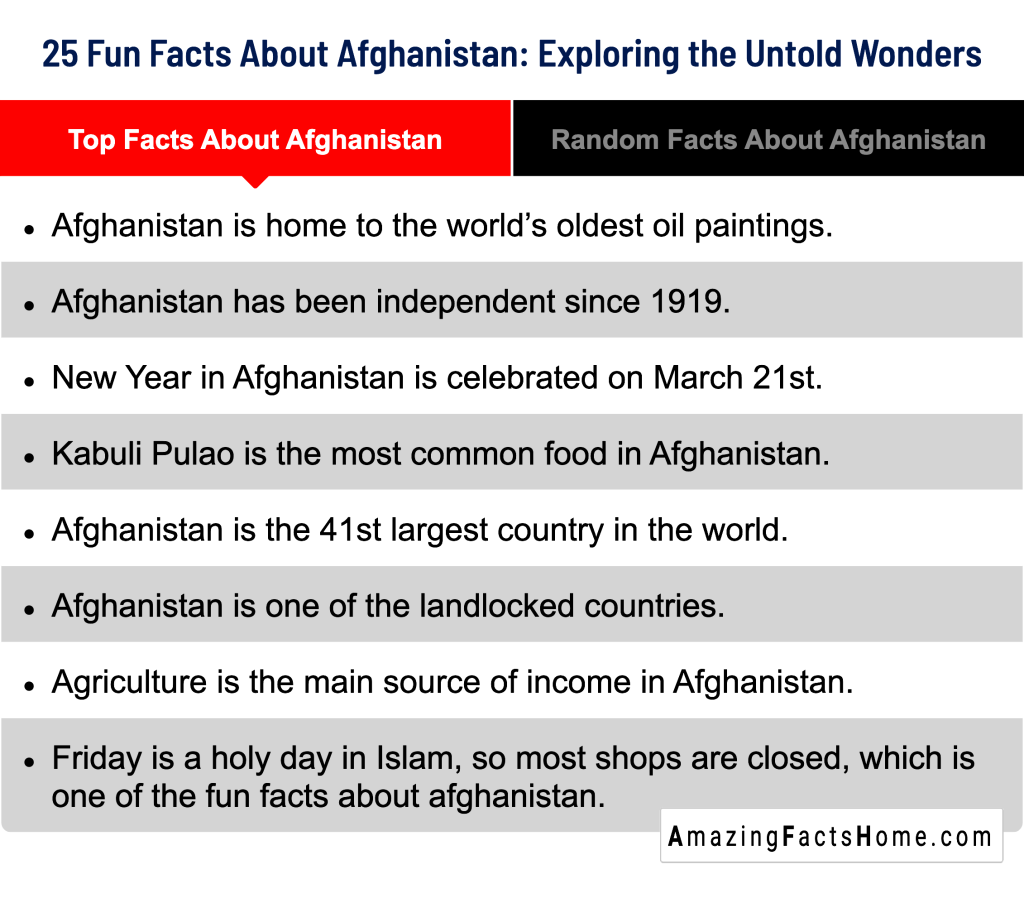 25 Fun Facts About Afghanistan: Exploring the Untold Wonders - Top Facts About Afghanistan
