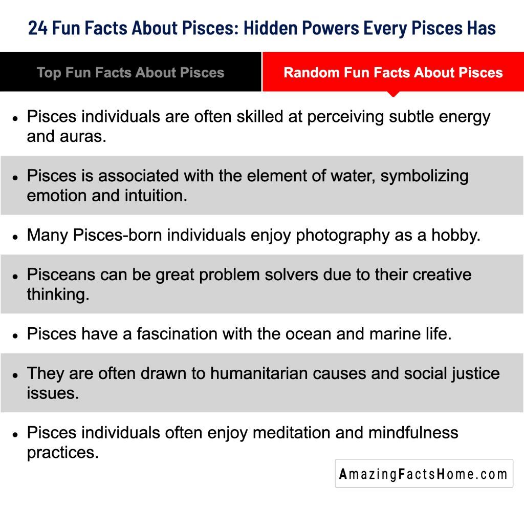 24 Fun Facts About Pisces: Hidden Powers Every Pisces Has - Random Fun Facts About Pisces