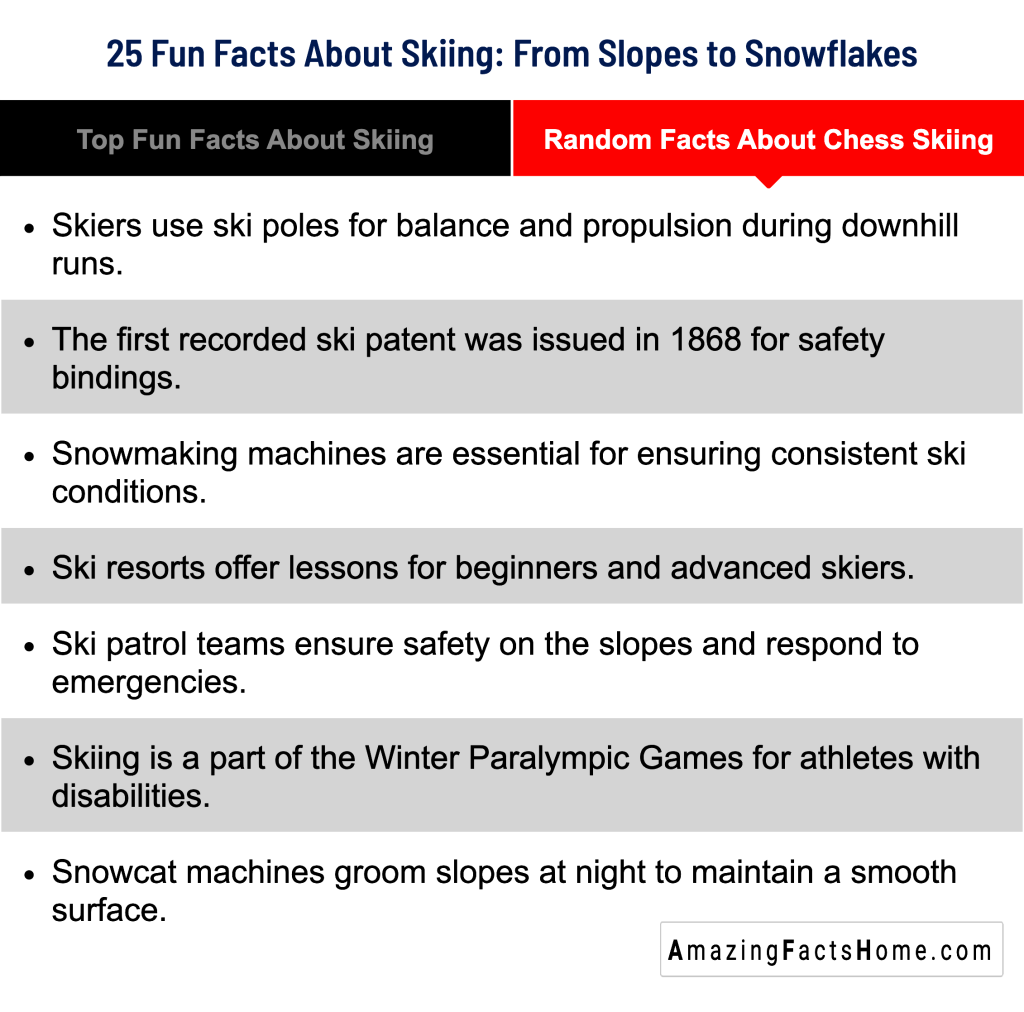 25 Fun Facts About Skiing: From Slopes to Snowflakes - Random Facts About Chess Skiing