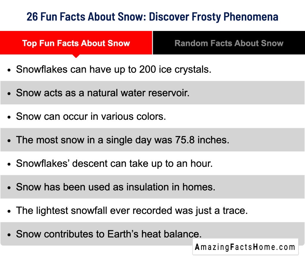 26 Fun Facts About Snow: Discover Frosty Phenomena - Top Fun Facts About Snow