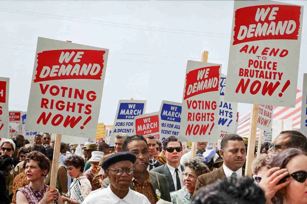 23 Facts about Black History Month | Surprising Origins 3 Marchers holding signs demanding the right to vote at the March on Washington
